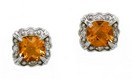 CITRINE AND DIAMOND EARRINGS 0.04CT