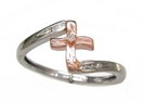 LDS TWO TONE CROSS RING