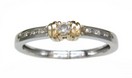 LDS TWO TONE DIAMOND RING 0.11 CT