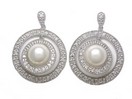 LDS PEARL & DIAMOND EARRINGS