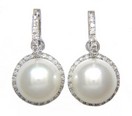 LDS PEARL & DIAMOND EARRINGS