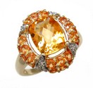 LDS CITRINE & DIAMOND RING