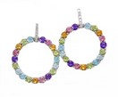 LDS ROUND MULT COLOR EARRINGS