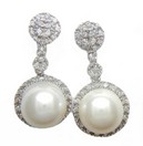 LDS PEARL & DIAMOND EARRINGS