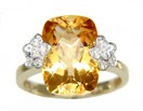 LDS C/B CITRINE & DIAMOND RING