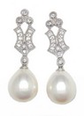 LDS PEARL & DIAMOND EARRINGS