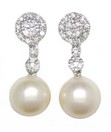 LDS PEARL & DIAMOND EARRINGS