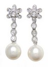 LDS PEARL & DIAMOND EARRINGS