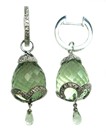 LDS GREEN QUARTZ & DIAMOND EARRINGS