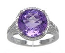 LDS RD C/B AMETHYST & DIAMOND RING