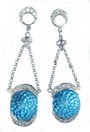 LDS BLUE TOPAZ & DIAMOND EARRINGS