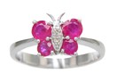 LDS RUBY & DIAMOND BUTTERFLY RING