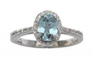 LDS OVAL AQUA & DIAMOND RING