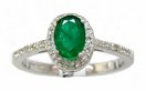 LDS OVAL EMERALD & DIAMOND RING