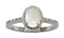 LDS OVAL OPAL & DIAMOND RING