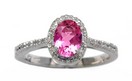 LDS OVAL PINK TOURM & DIAMOND RING