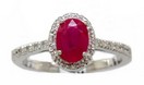 LDS OVAL RUBY & DIAMOND RING