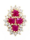 SOLID BACK RUBY  AND DIAMOND SLIDE