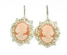 OVAL CAMEO LEVERBACK FILIGREE EARRIN