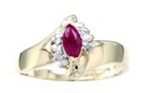 LDS MARQ RUBY & DIA RING