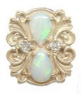 P/S OPAL & DIA SLIDE W/FLEUR DE LIS