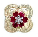 LDS SOL BACK RUBY & DIA FLOWER CENTE