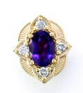 SOL BACK OVAL AMETHYST & DIA SLIDE