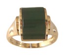 LDS BARREL STONE JADE RING W/FILIGRE