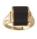 LDS BARREL ONYX RING W/FILIGREE DESI