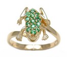 LDS EMERALD FROG RING