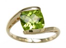 LDS ANT CUSHION PERIDOT RING