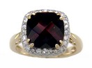 LDS GARNET & WHITE TOPAZ RING