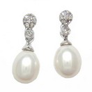 LDS PEARLS & DIAMOND EEARRINGS