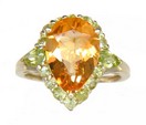 LDS PEAR SHAPE CITRINE & PERIDOT  RI