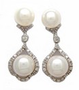 LDS PEARL & DIAMOND EARRINGS