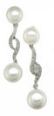 LDS TEAR DROP PEARL & DIAMOND EARRIN