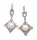 LDS PEARLS & DIAMOND EARRINGS