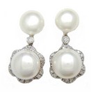 LDS PEARLS & DIAMOND EARRINGS