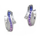 SHADES OF CR PURP SAPP EARRINGS WITH