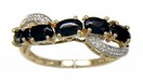 LDS OV ONYX & DIAMOND BAND RING