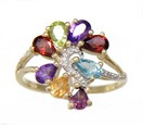 LDS MULTI COLOR SEMI PRECIOUS RING