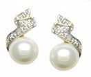 LDS PEARL & DIAMOND EARRINGS