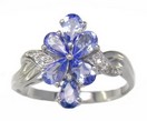 LDS P/S TANZANITE & DIA RING