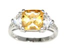 LDS CITRINE, WHT TPZ & DIAMOND RING