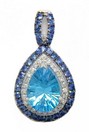 LDS P/S BLUE TOPAZ & BL SAPP PEND W/