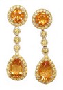 LDS CITRINE & YELL SAPPHIRE DROP EAR