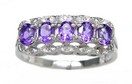 LDS AMETHYST & DIAMOND RING