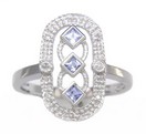 LDS TANZANITE & DIAMOND RING