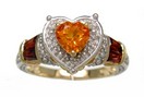 LDS CITRINE GARNET & DIAMOND RING