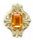 SOLID BACK EMERALD CUT CITRINE SLIDE